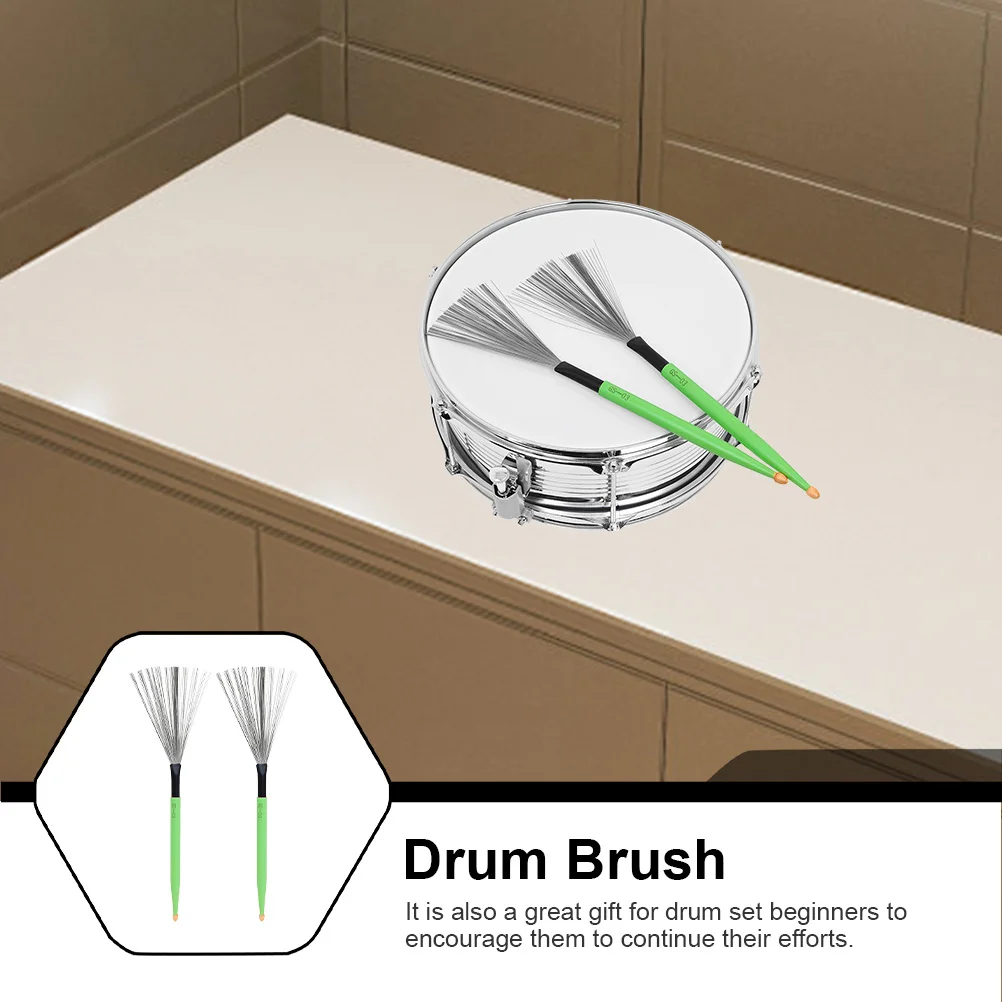1 Pasang Sikat Kawat Baja Karbon dengan Gagang Kayu untuk Set Drum Jazz, Aksesori Instrumen Perkusi, Perlengkapan Instrumen, Sapu Drum