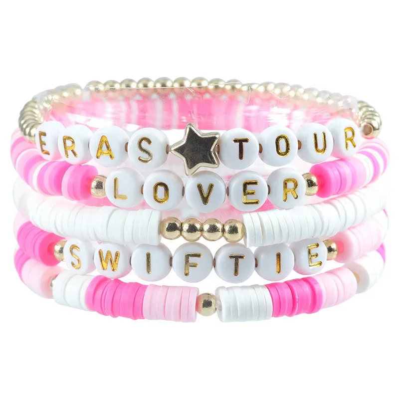 Summer Handmade 1989 Taylor The Swift Lover Color Bohemian Letter Bracelet Jewelry For Fans Friends Gift