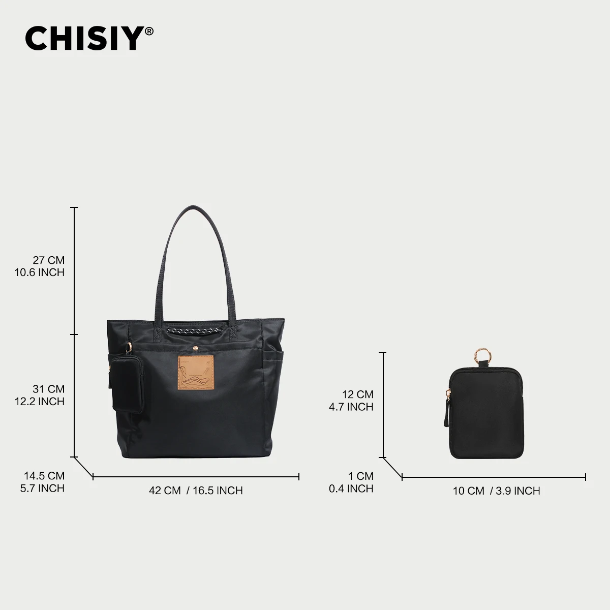 CHISIY Original Handmade American splicing briefcase, simple and fashionable tote bag, large capacity commuting handbag