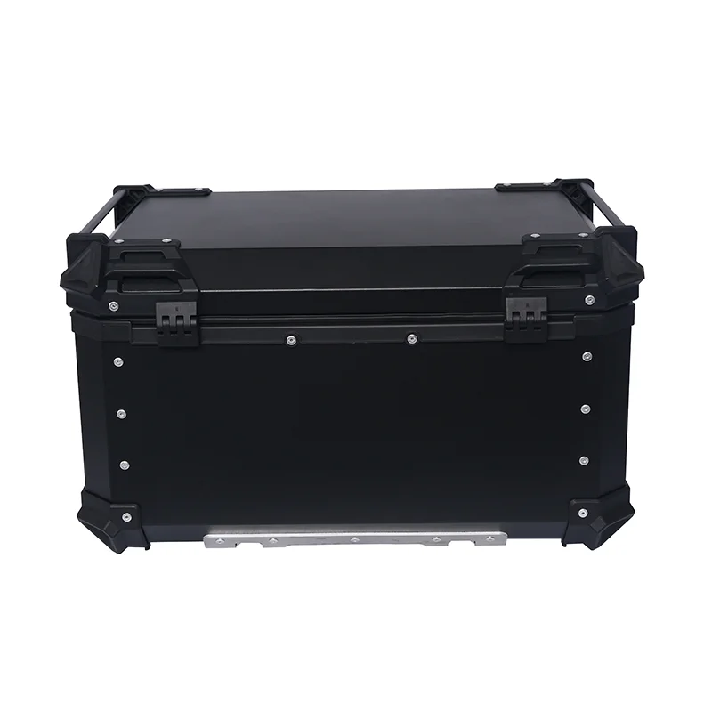 65L Motorcycle Trunk Box Aluminum Top Case Tail Box Luggage Suitcase Waterproof Storage Box for Honda Suzuki Kawasaki Yamaha