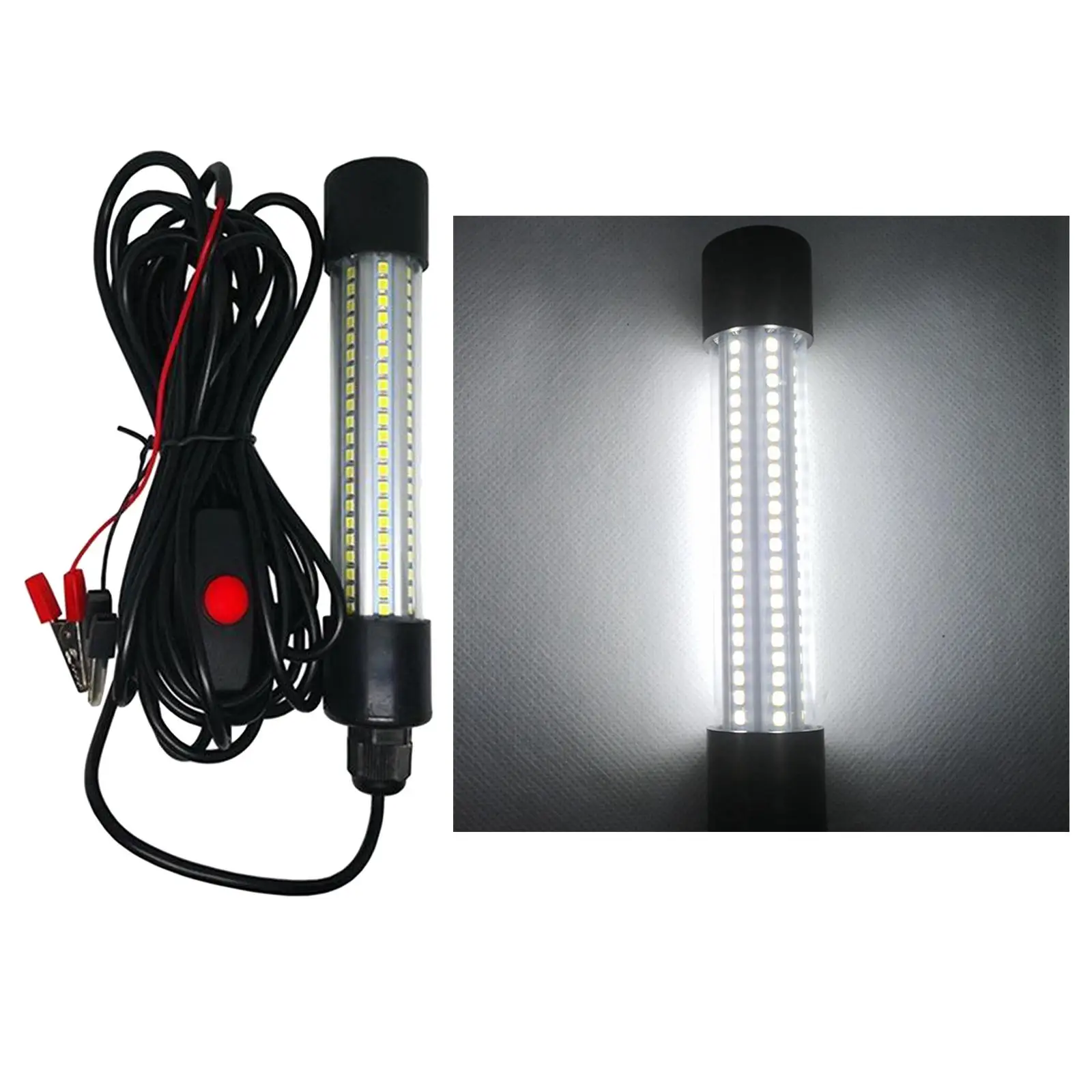 12V LED Underwater Fishing Light Submersible Squid Crappie Lure Lamp W/ 6m Cord