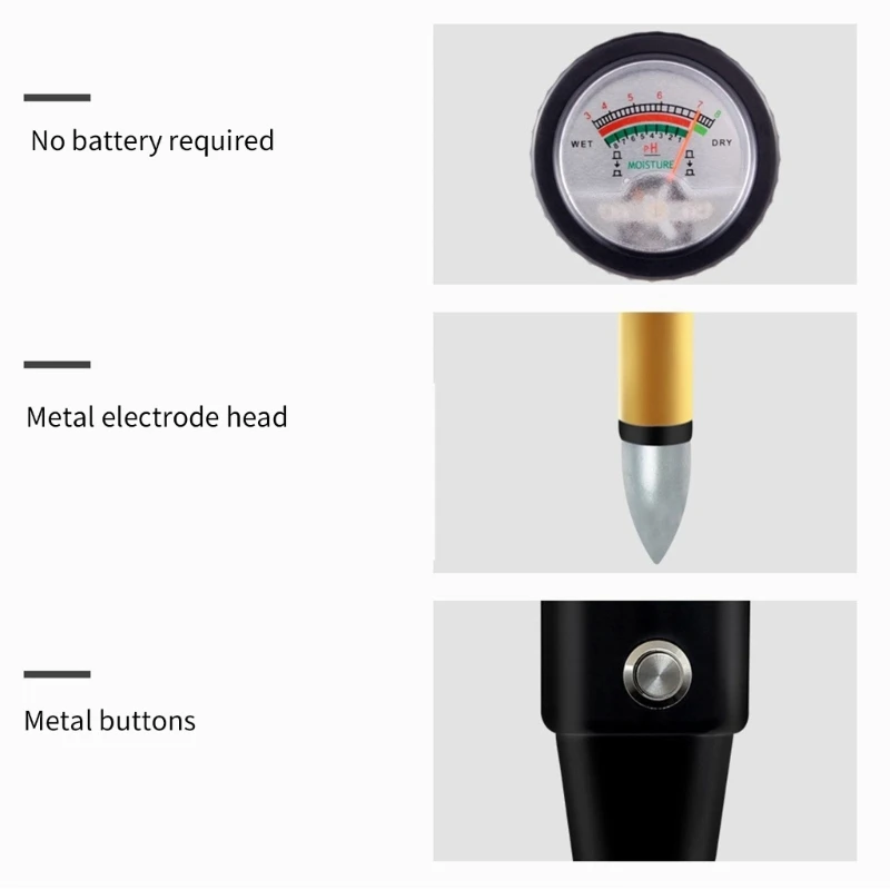 2 in 1 Soil Moisture Meter, Soil Acidity Meter, Soil Tester for Moisture, Soil Test Garden, Lawn, Not Battery Required