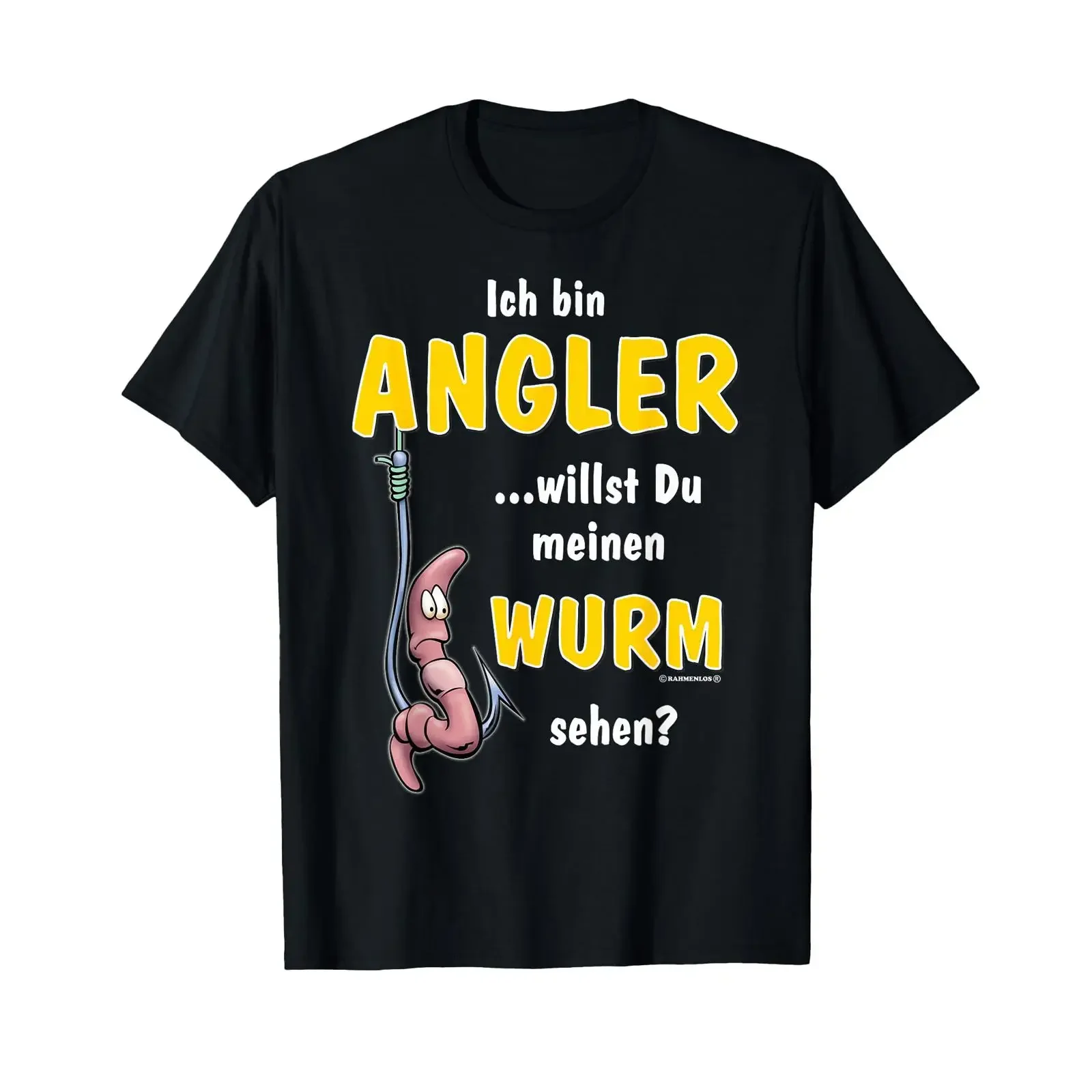 The gift for anglers willst du meinen Wurm angler t shirt vintage Washed fashion Slightly Versatile Stretched Stylish