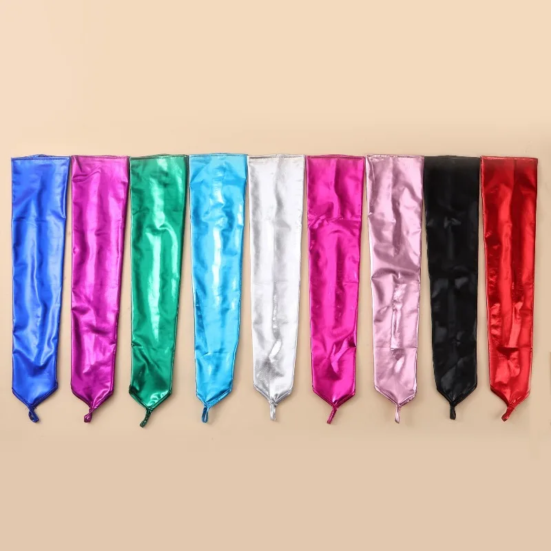 48CM Women Multicolor Patent Leather Hook Finger Gloves Cosplay Stage Performance Electronic Music Festival Bar Pole Dance Solid