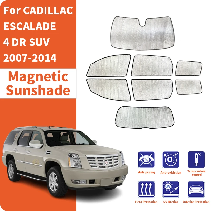 Benutzerdefinierte Auto Fenster Sonnenschirm Anti-UV Auto Sonne Fenster Visiere Sonnenschirm Abdeckungen Zubehör Für CADILLAC ESCALADE 4DR SUV 2007-2014