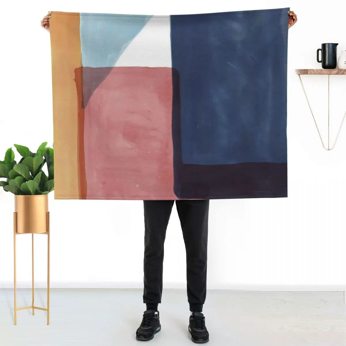 

Tetra in Pink Multi Throw Blanket Travel Size Cozy Blanket for Plane Train