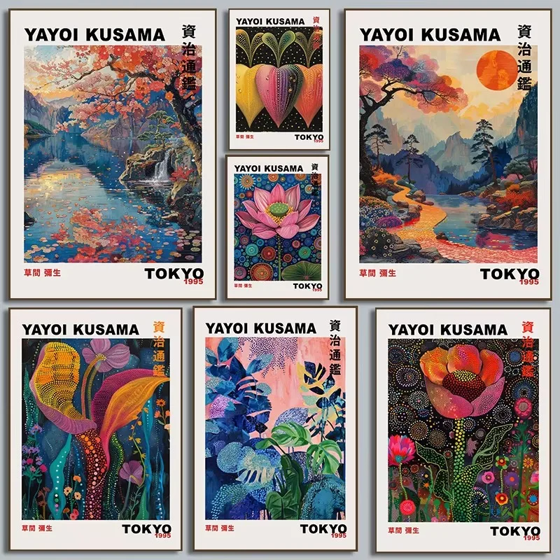 Adult Jigsaw Puzzle 500/1000/1200/2000 Pcs Puzzle Yayoi Kusama Dot Art Paper Puzzle Decorative Painting Exercise Brain Thinking
