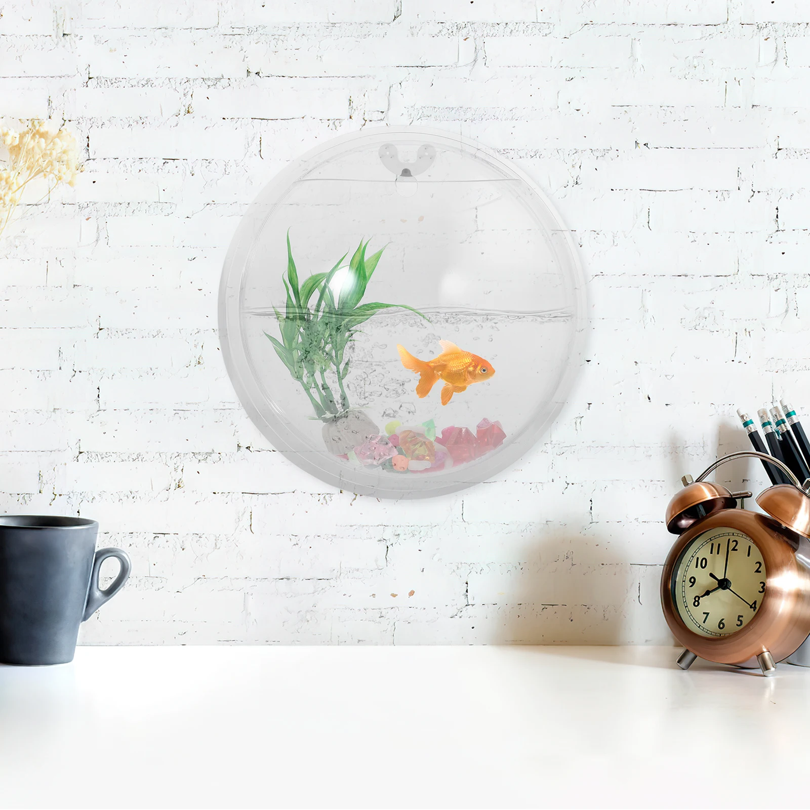 

Wall Mounted Acrylic Space Saving Home Aquarium Tank Decoration Plants Aquarium Supplies Fish Fish Tank Bowl Scenery