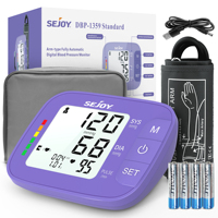 Sejoy DBP-1359 Digital Upper Arm Blood Pressure Monitor Portable Sphygmomanometer Medical Tonometer Tensiometer Heart Rater