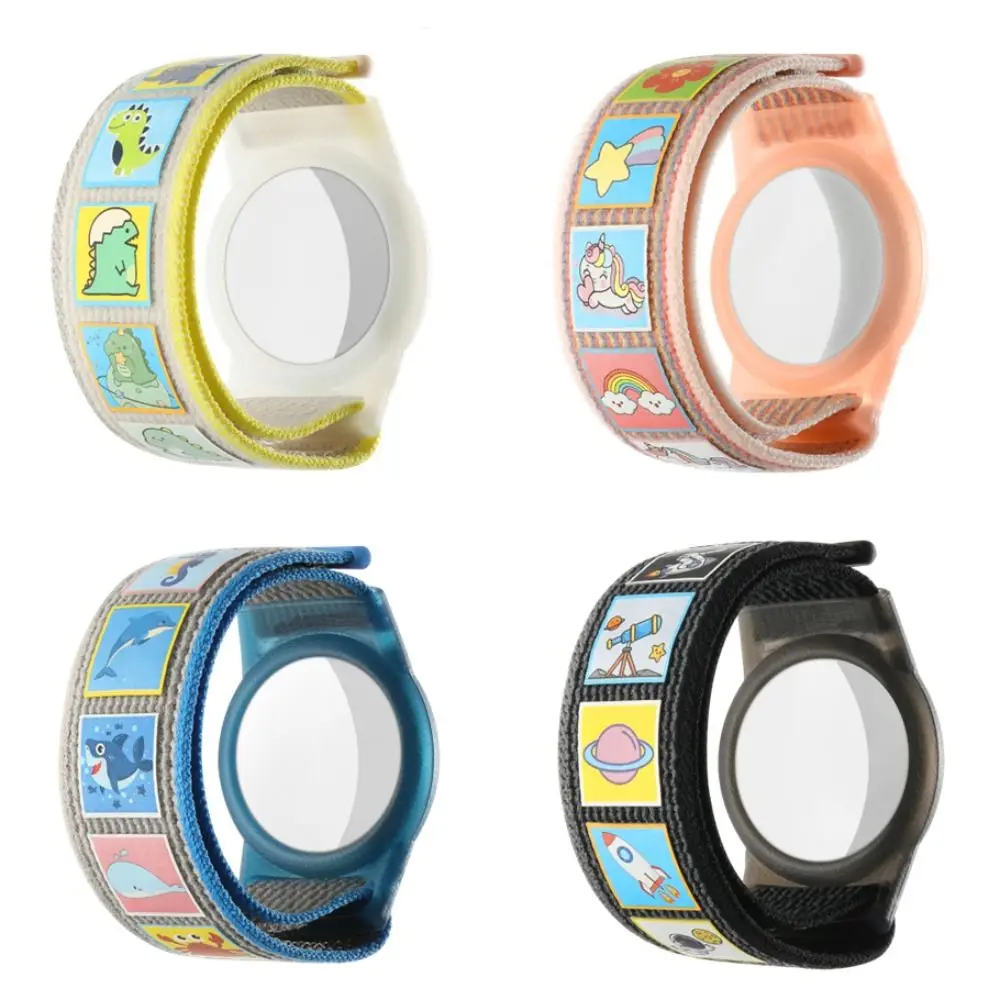 New TPU Case Nylon Strap Waterproof Replacement Kids Bracelet Adjustable Cartoon Child Wristband for Apple Airtag