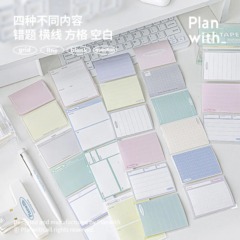 RosyPosy TAPE Note Sticker Dual-purpose Note-taking Small Helper Pull Type Reel Memo Book Office Accessories Sticky Notes