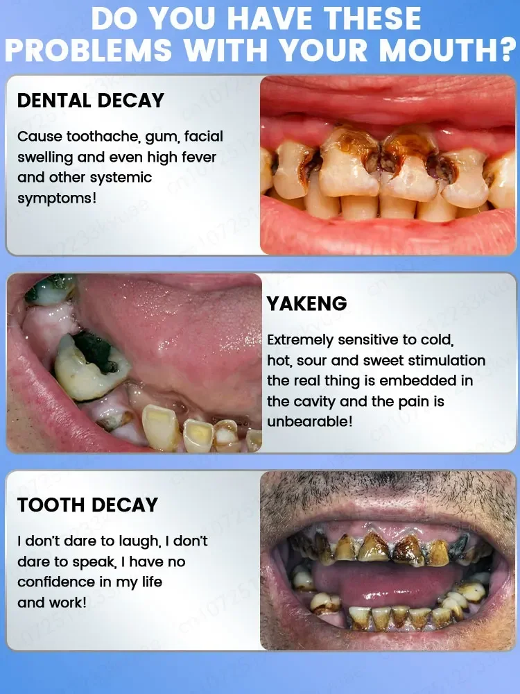 Repair tooth decay, remove plaque and periodontitis. Whiten teeth and eliminate bad breath