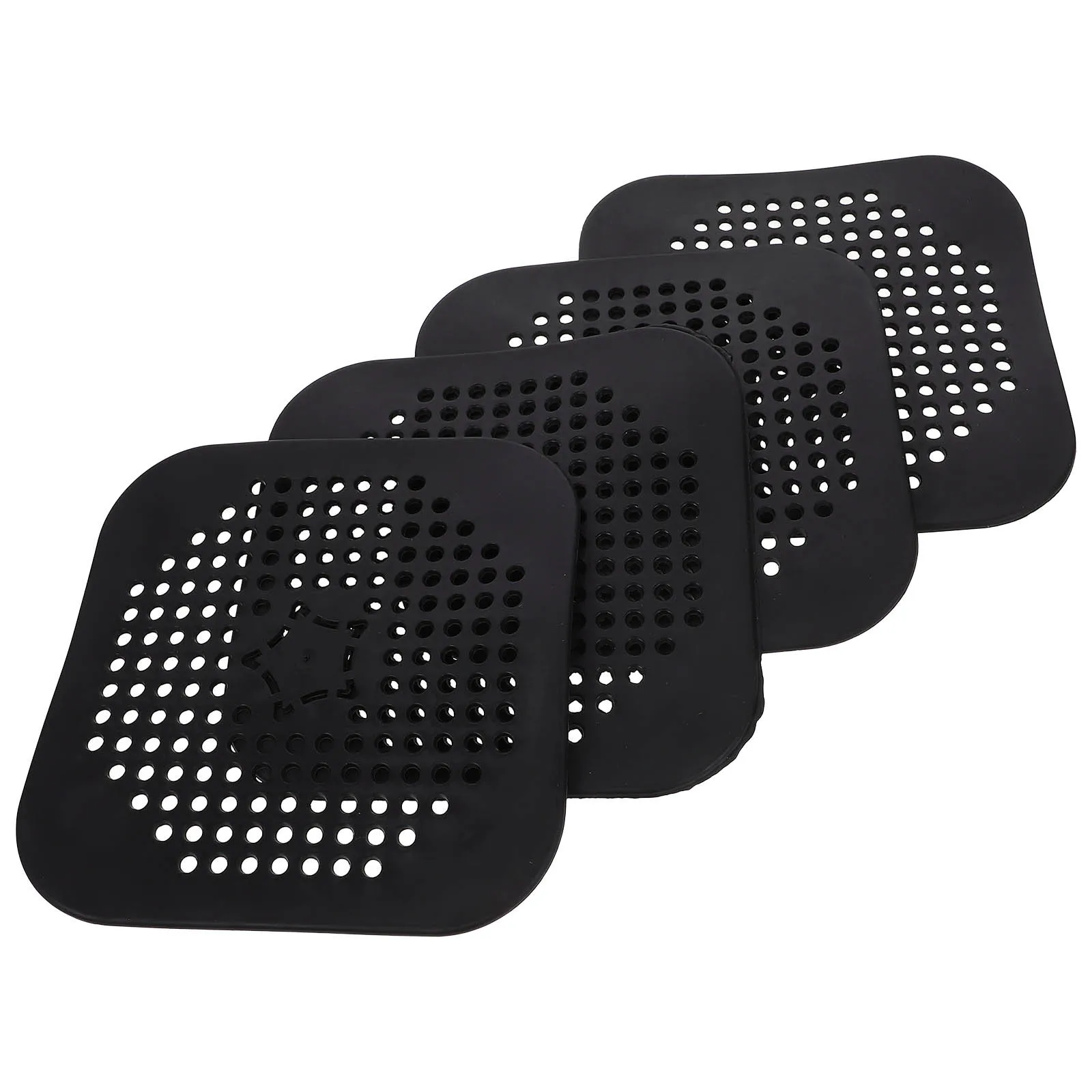 4 шт., сливная крышка для кухонной раковины, квадратный силиконовый фильтр, не засоряющийся, гладкий поток воды, легко чистится, прочный для ванной комнаты