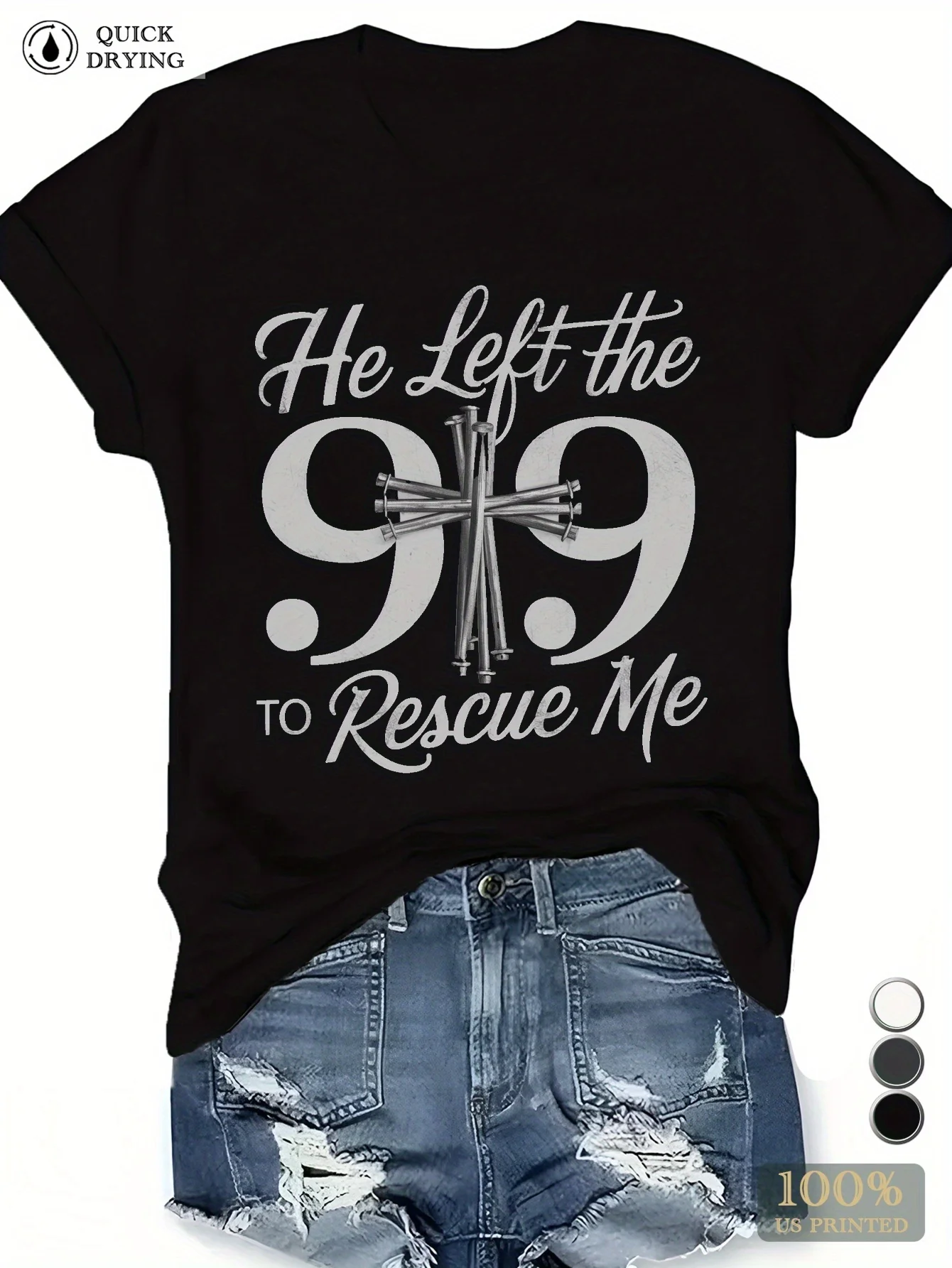 

[Rescue Comfit Tee] Rescue 99 Women's Comfit T-Shirt | Breathable White Casual Loose Fit Round Neck Tee