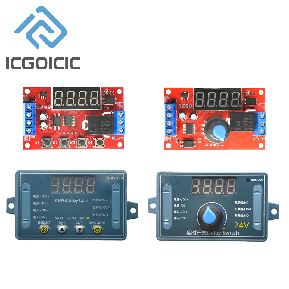 Delay Time Relay Module 5V 12V 24V Timing Programmable Optocoupler Isolation Pulse Cycle Power Off Trigger