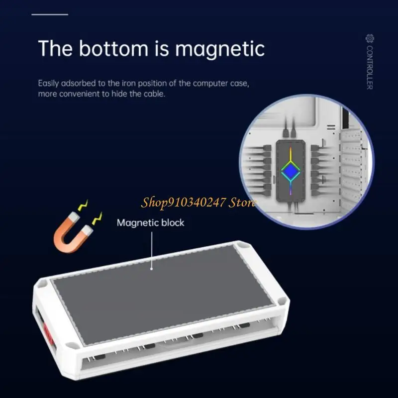 Q22A 1 à 9 ports 5V 3 broches adressable adaptateur ARGB 5V 3 broches contrôleur ventilateur refroidissement pour pour