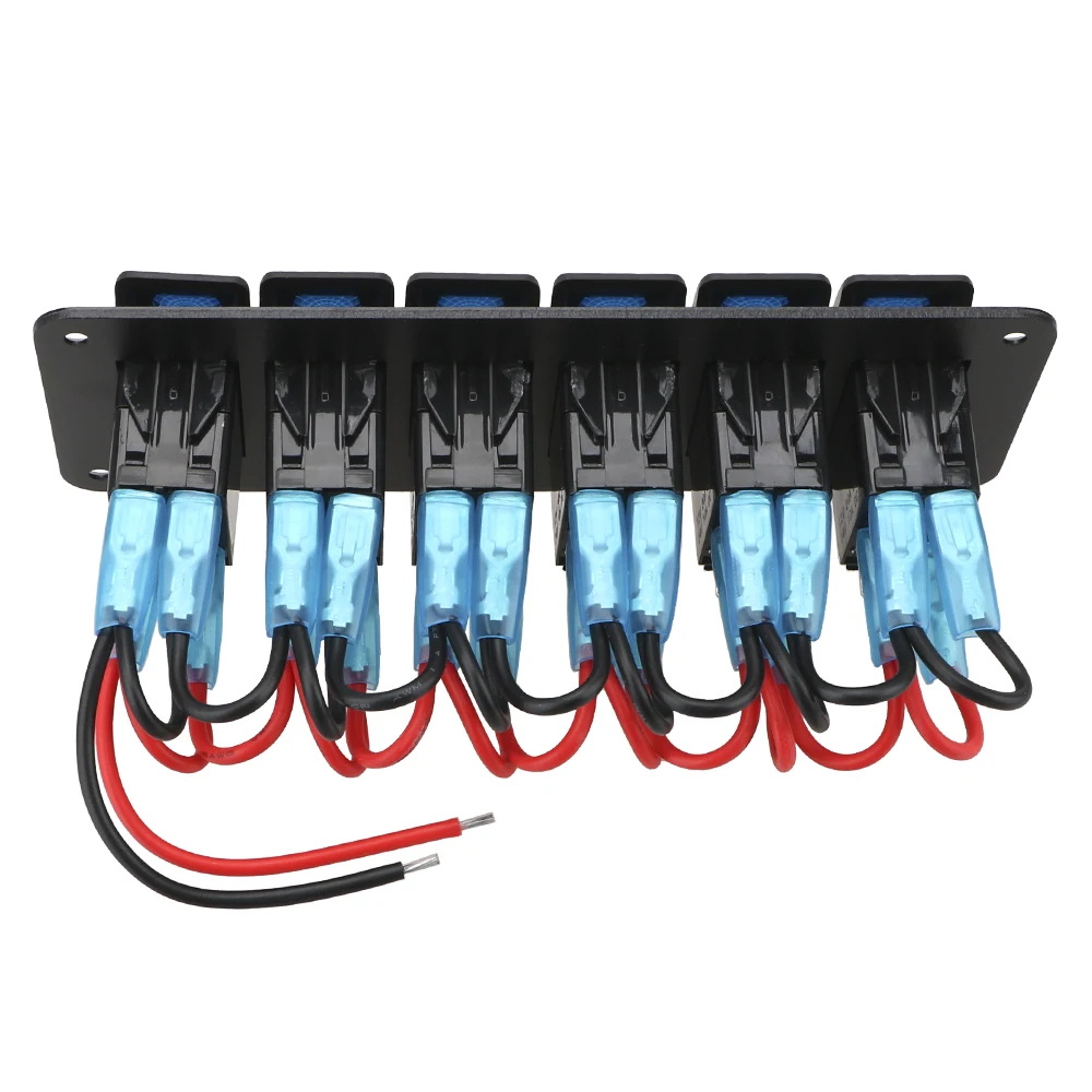 ل RV شاحنة مقطورة LED تبديل لوحة التبديل 12/24 فولت 6 عصابة ON-OFF الروك لوحة التبديل مفتاح الإضاءة المزدوج الأجزاء الداخلية