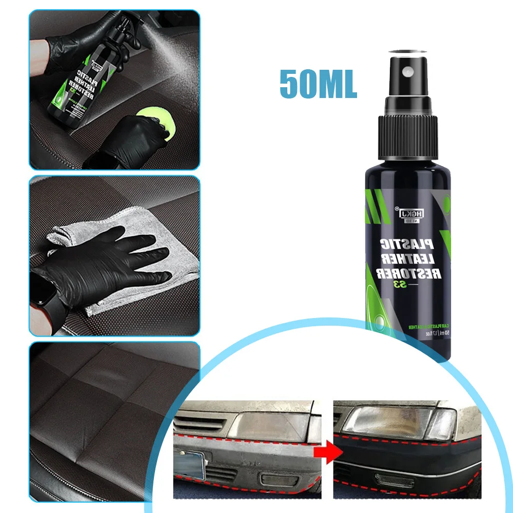 Car Plastic Cleaner 50ML S3 Car Polish for Interior Exterior Trim Long-lasting Agent Hydrophobic Coating Auto Chemicals HGKJ