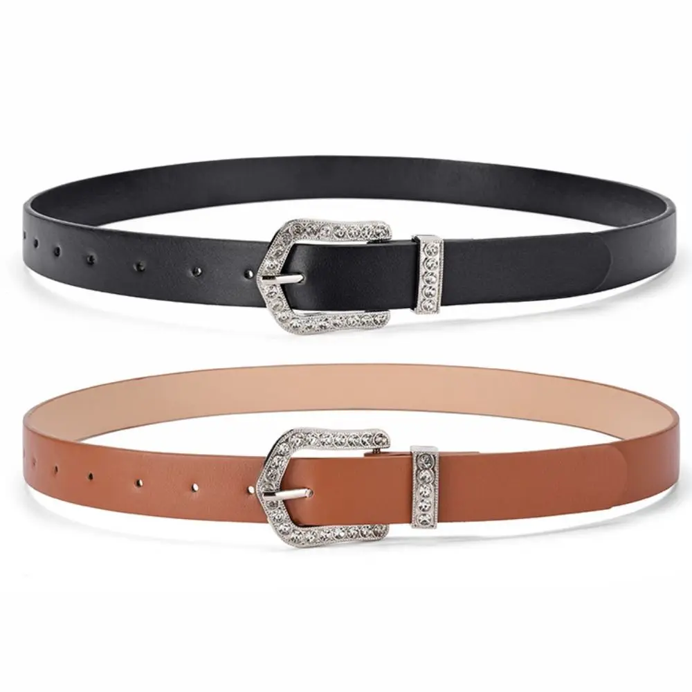 Mode Kristal Pu Lederen Riem Breed Zirkoon Strass Tailleband Broekdecor All-Match Y 2K Jeans Decoratie Outdoor