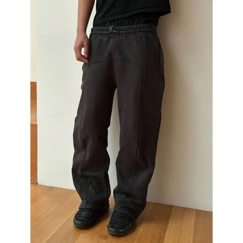 Casual Hip Hop Sweatpants Loose Fit Comfortable Leisure Pants for Men Winter Collection Non-Stretch Fabric Big Size Available