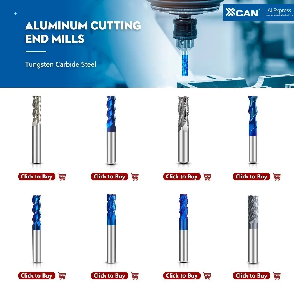 XCAN 3.175 4mm Schaft Spiralfräser 3-Schneidig Flachfräser Hartmetall-Fräser Superbeschichtet CNC-Fräser für Holzbearbeitung – Detail 1