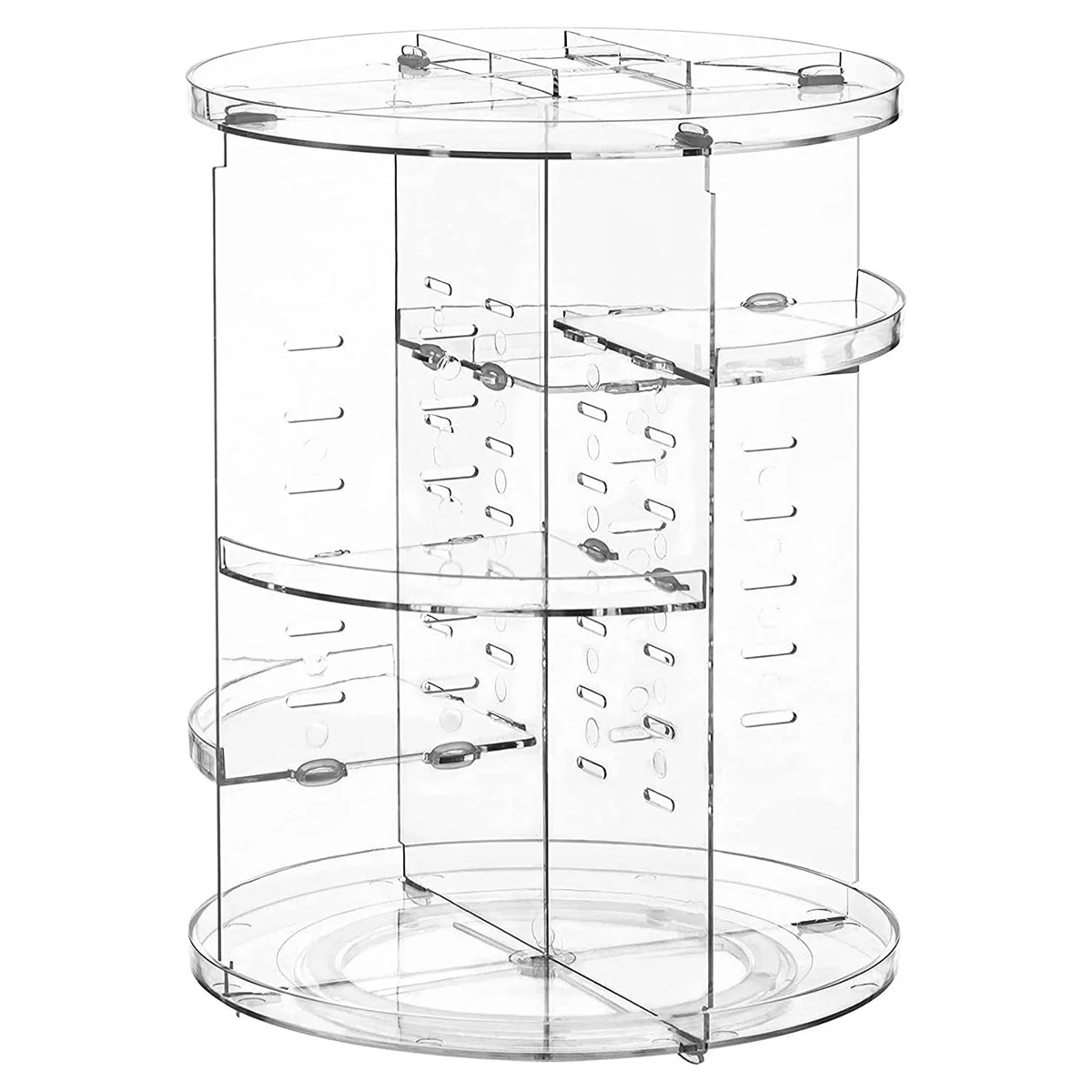 SPOR Rotating Makeup Organizer,360° Degree Spinning Make Up Stand,Large Capacity Clear Cosmetic Organizer,Adjustable Display