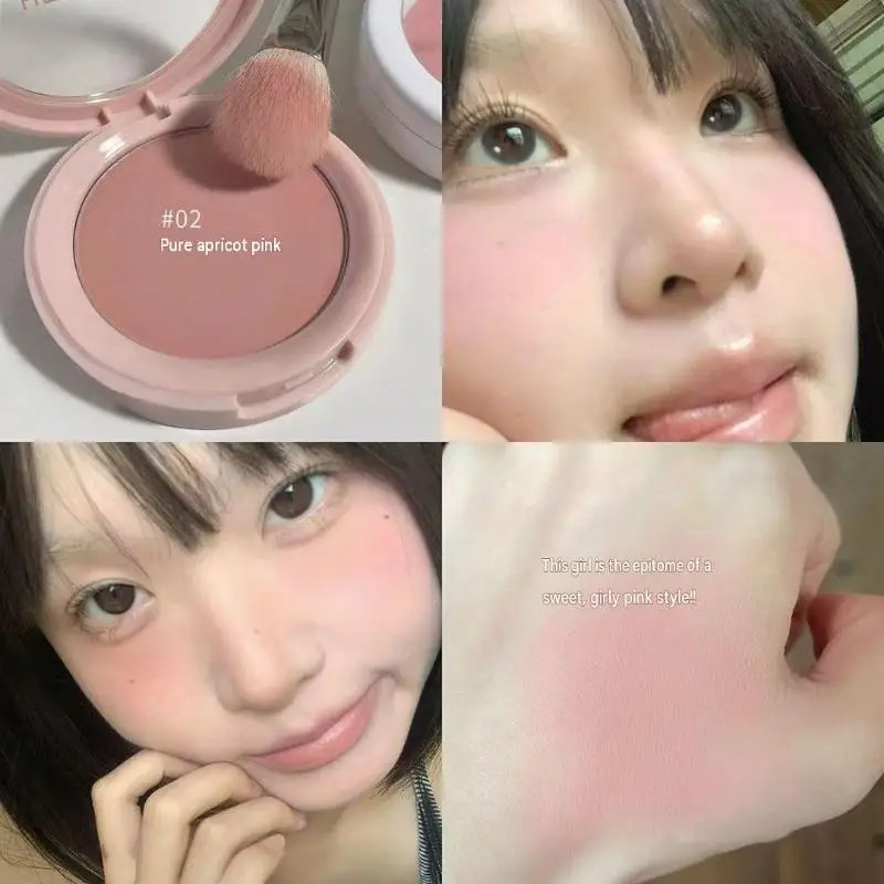 Monochrome Matte Blusher Palette Soft Silky Cheek Natural Facial Rouge Plate Lasting Nude Low Saturation Powder Makeup