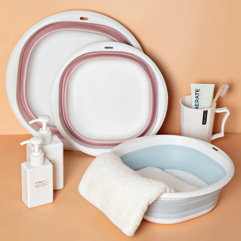 Lavabos plegables de plástico, lavabos portátiles, bañera de lavandería para adultos y bebés, lavabo de baño, accesorios de cocina