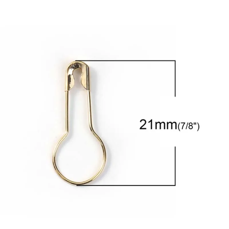 100pcs Copper Knitting Stitch Markers Safety Pin Brooches Findings Flask Gourd Bulb Shape DIY Craft Supplies Sewing Accessories