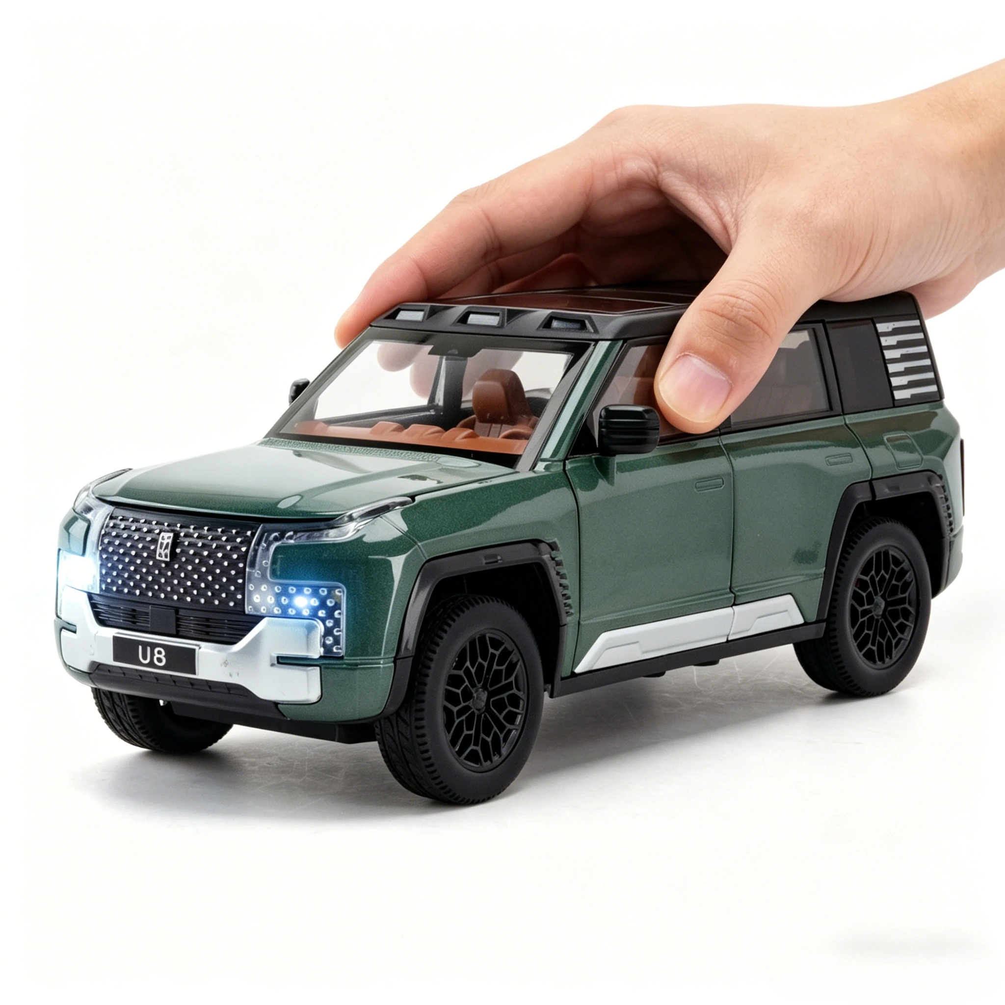 

1:24 Looking At Up U8 Delica Model Toy Car Shock Absorption Doors Opened Metal Diecast Off-road Vehicle Models Kids Best Gift