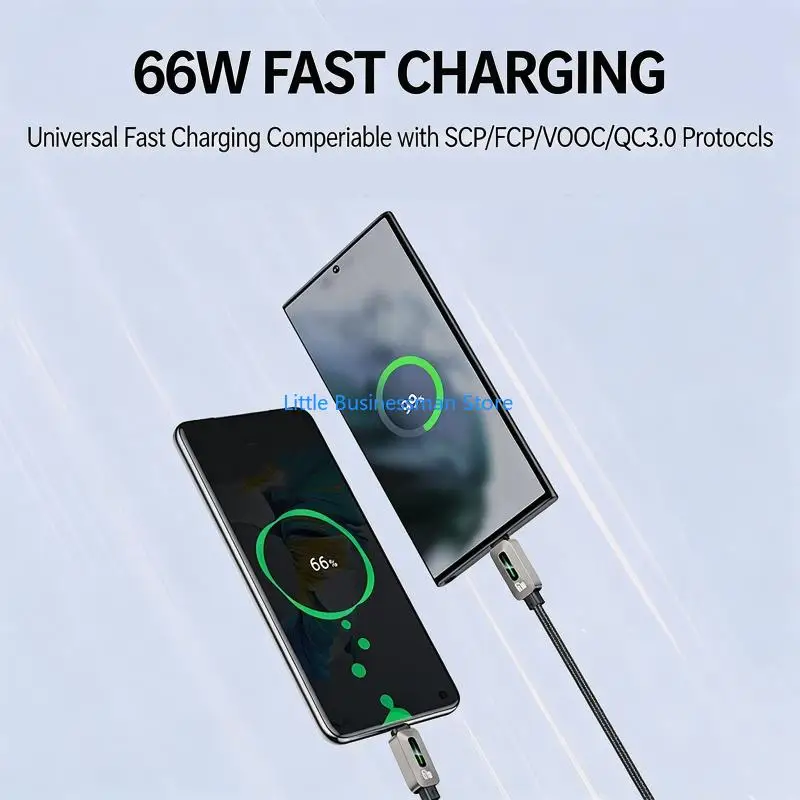 Fast Speed 480Mbps USB To Type C Power Cable With LED Light And Braided Cover M76A