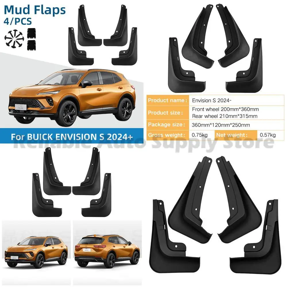 

For Buick Envision S 2024 Mud Flaps Car Fender Trim Wheel Arch Protector Durable Rubber Tire Guard Easy Installation Premium Qua