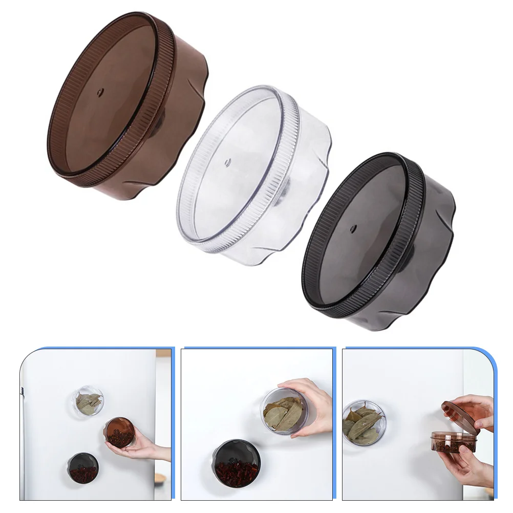 

3pcs Magnetic Spice Jars Wall Mount Seasoning Containers Strong Magnets Refrigerator Sugar Storage Kitchen ganization Home