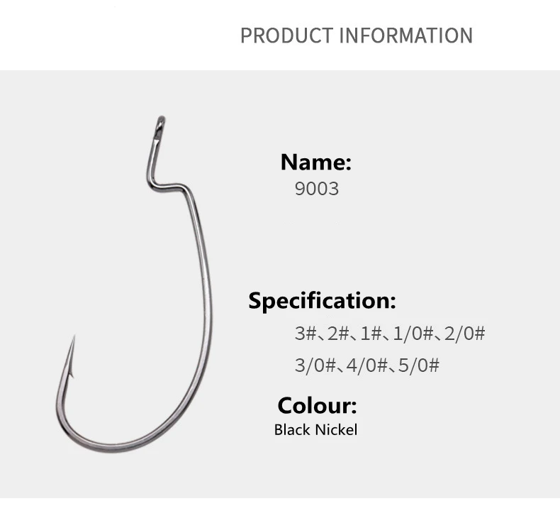 ZYZHE 10~12 Stück/Beutel Texanische Haken Offset-Haken aus Hochkarbon-Stahl BKK Crank-Haken für Weichköder Softjerk Pesca Angelzubehör – Detail 7
