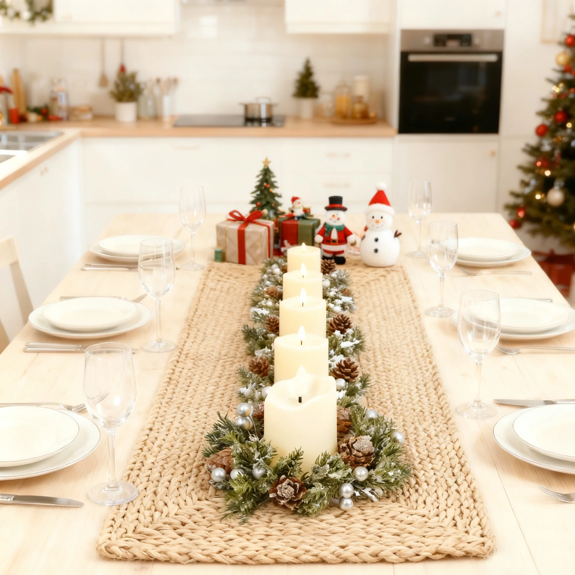 

The Perfect Christmas Gift 6 Piece Decorative Candle Ring Set with LED Candles for Home & Holiday Decorating