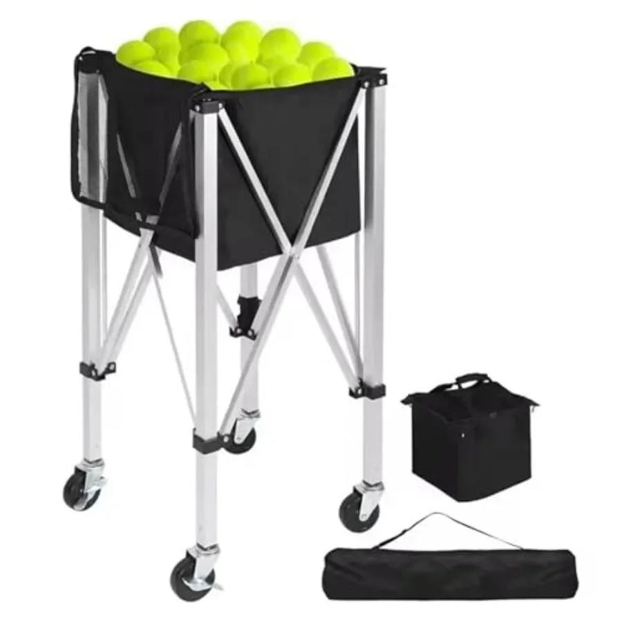 

Складная корзина для теннисных мячей, спортивные тренировочные принадлежности, тележка для сбора мячей с колесами