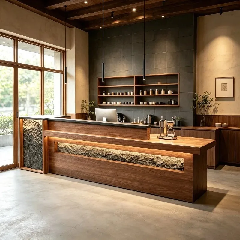 Customized bar log wind coffee shop checkout page catering barbecue shop football bath teahouse bed and breakfast reception tabl