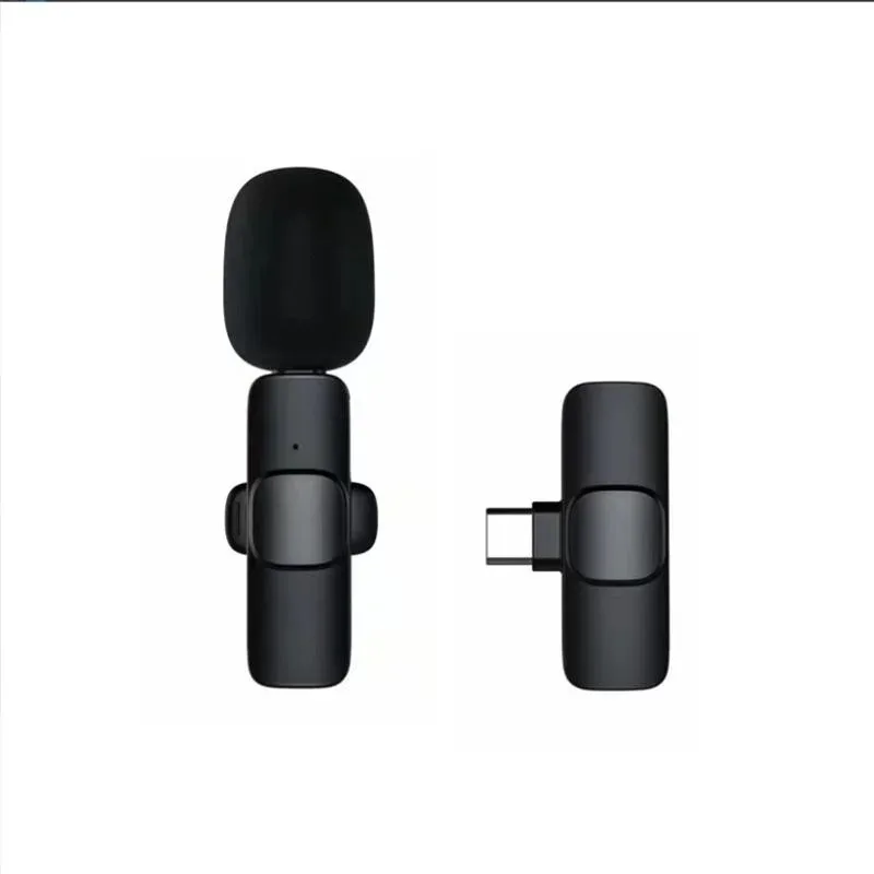 

K8 Professional Lavalier Microphone Universal Type-C Plug Wireless Collar Clip Microphone Handheld Recording Microphone for Live