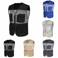 Summer Thin Mesh Vest Outdoor Sports For Jackets Bigsize Sleeveless Vest Multi Pockets Casual Work Wear Camping Fishing Vests