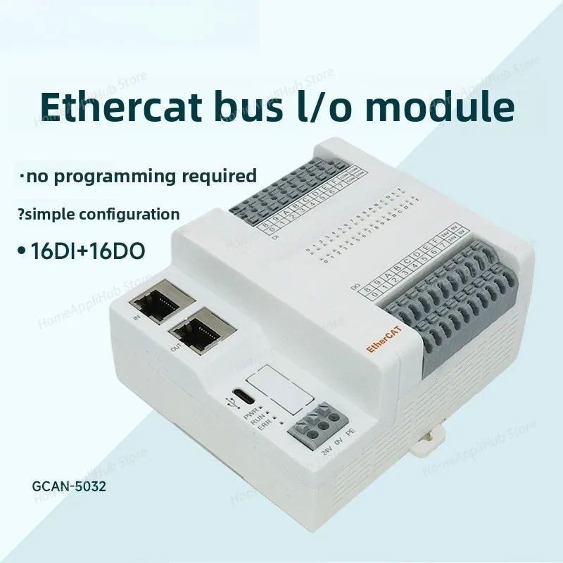 Program-Free 16-Channel DI/DO Bus I/O Module with EtherCAT and CANopen Support