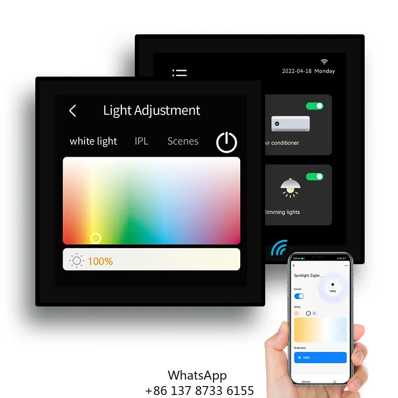 2022 New Arriving Golden Security For Smart Switch 4 Inch Zigbee Gateway With WiFi & Ethernet 10A Smart Life App Control