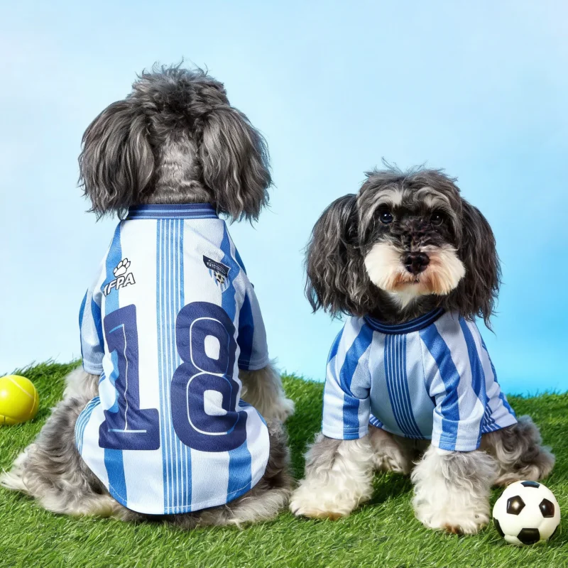 NO.18Mesh Atmungsaktive Hundekleidung Schnauzer Teddy Sport Großer Hund Jersey Basketball Kleidung Welpen T-Shirts Sommer Haustier Katze Shirts
