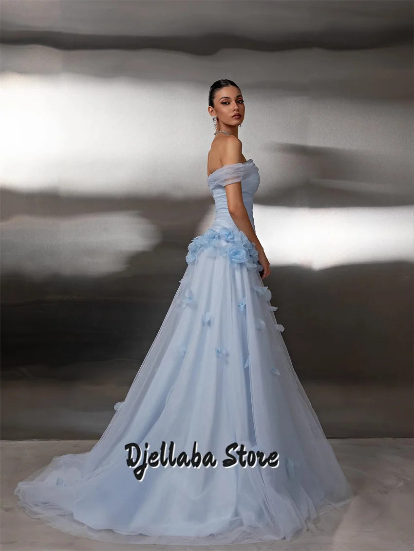 نمط جديد فستان سهرة أزرق سماوي للنساء أنيق طويل القامة مأدبة التخرج الفن امتحان المضيف فستان حفل زفاف ثوب مخصص