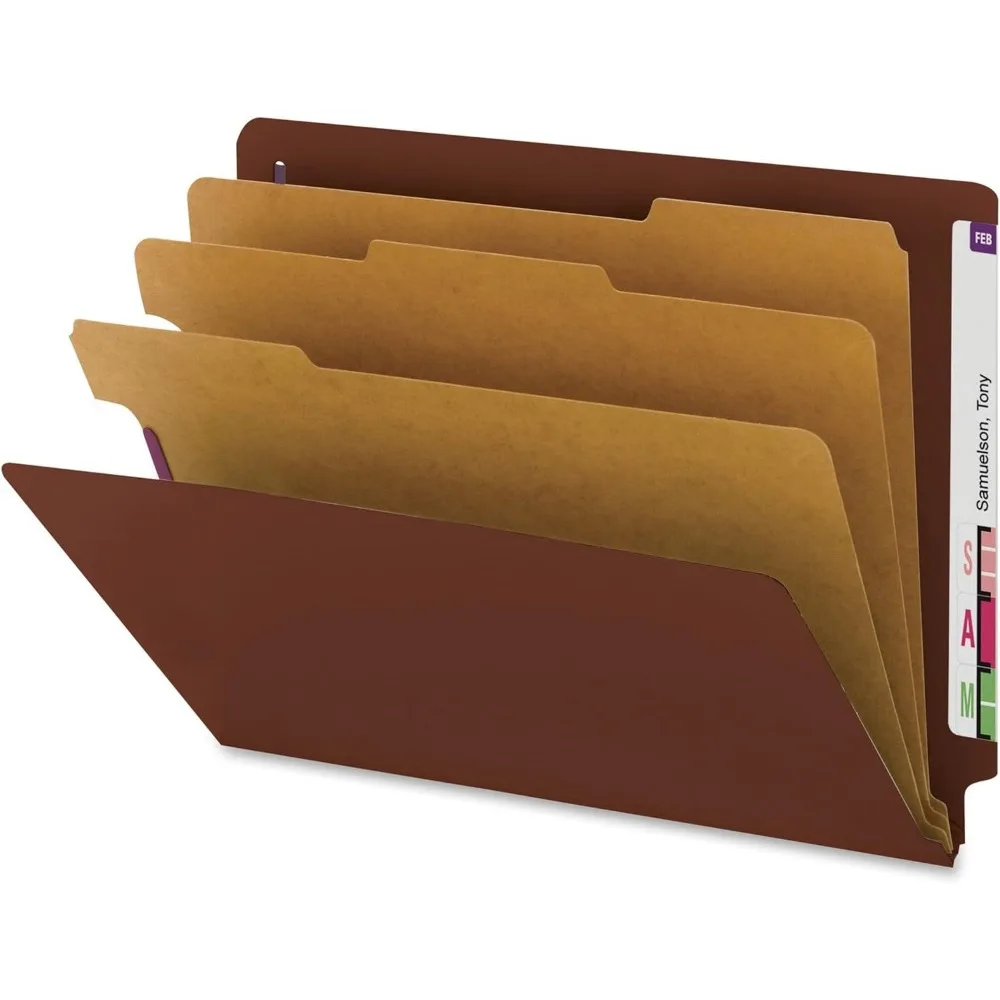 Carpeta de clasificación de prensa reciclada con sujetadores SafeSHIELD, 3 divisores, 3 expansores, tamaño carta