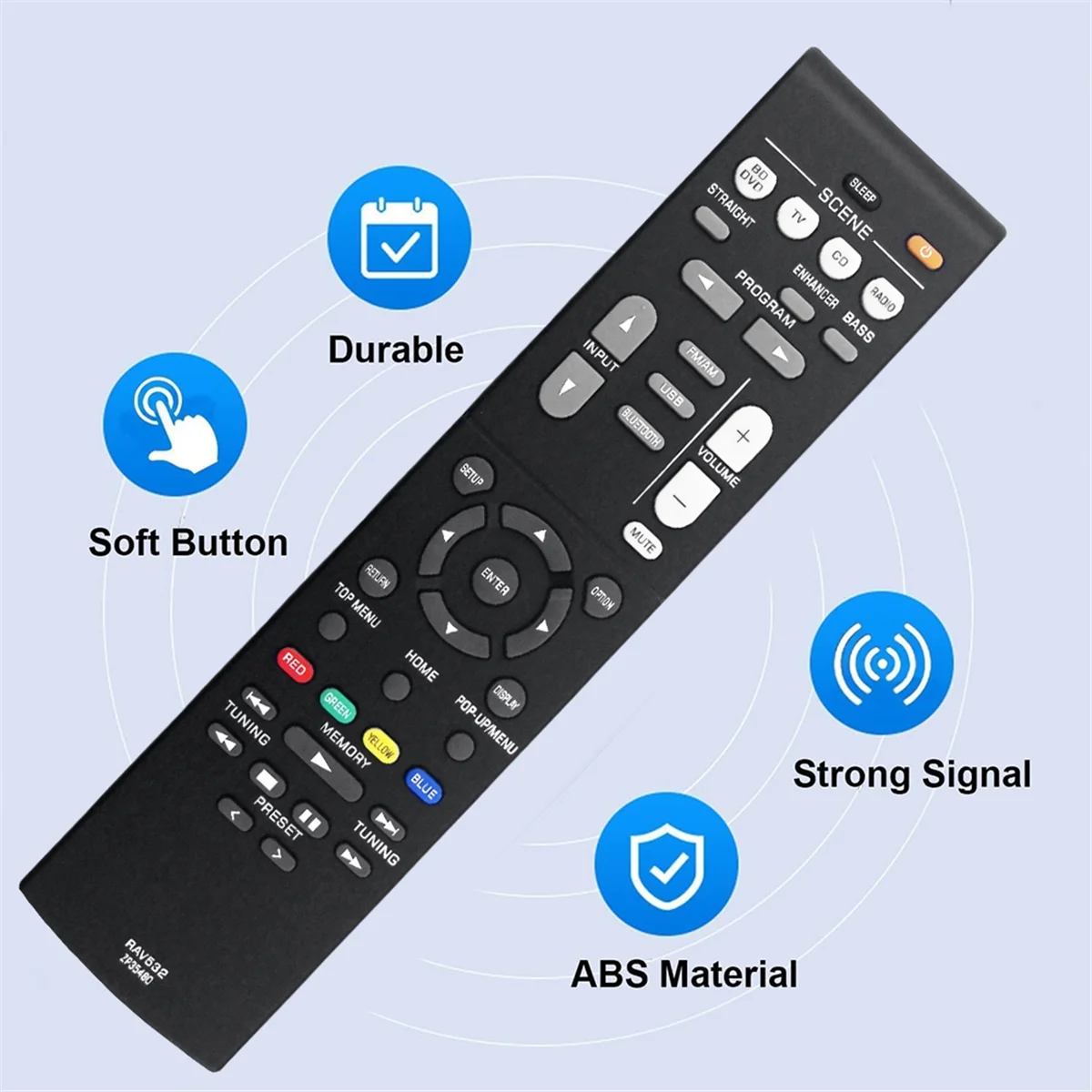 RAV532 ZP35480 Remote Control Replace for Yamaha AV Receiver RX-V379 RX-V383 RX-V383BL RXV379 RXV383 RXV383BL&L47R