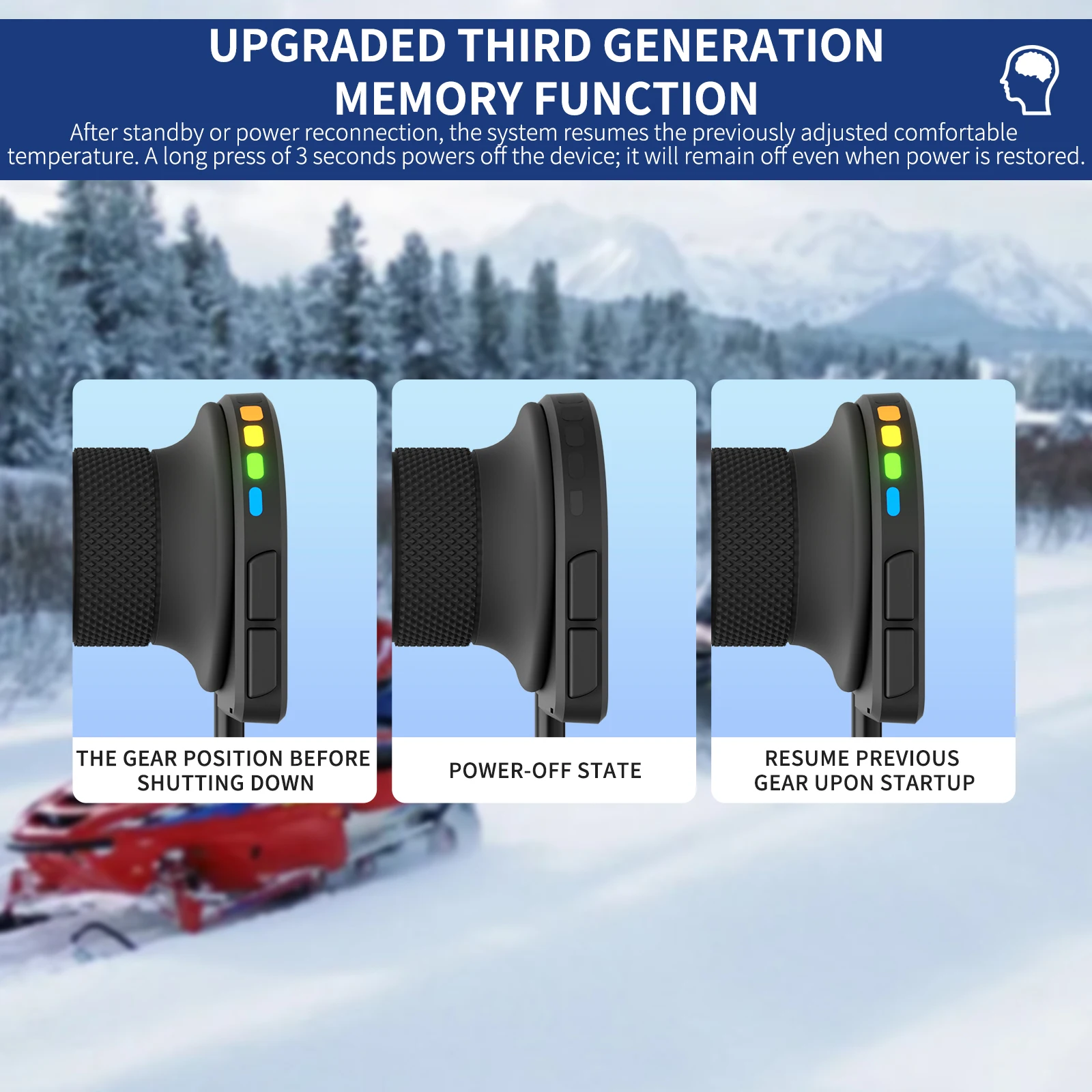 

1 Pair 12V 22mm Motorcycle Heated Grips 5-Gear Temperature Adjustable Motorbike Hand Heated Grips Universal Motorcycle Hot Grips