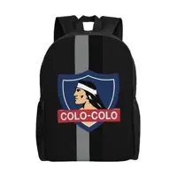 Colo-Colo Mochila de moda para fútbol, regalo, mochila de viaje para senderismo, escuela secundaria, para hombres y mujeres, bolso de hombro para ordenador portátil