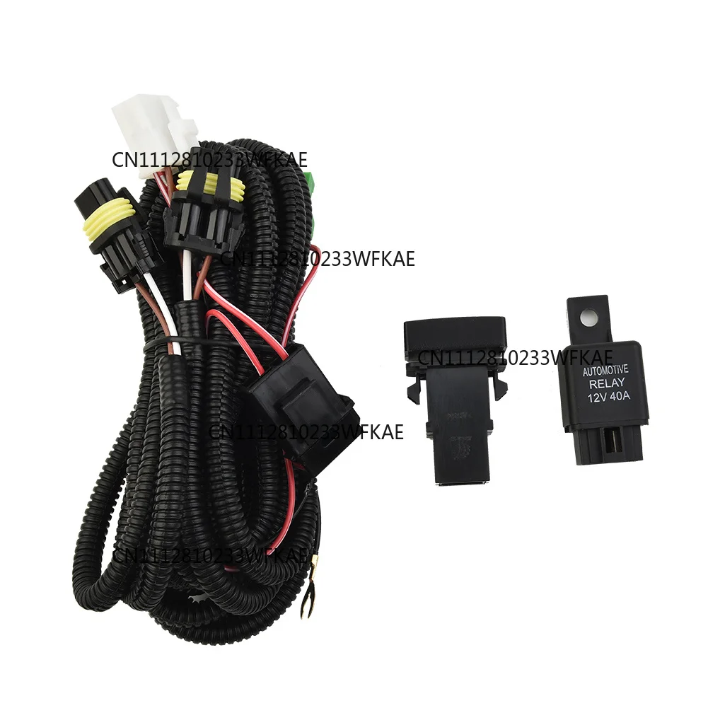 H11 Fog Light Wiring Harness Socket With LED Indicator Switch Automotive Relay For Ford For Nissan For Infiniti For Jaguar