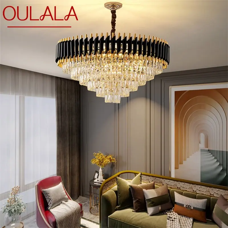 

OULALA Luxury Chandelier Crystal Pendant Lamp Postmodern Home LED Light Fixture for Living Dining Room