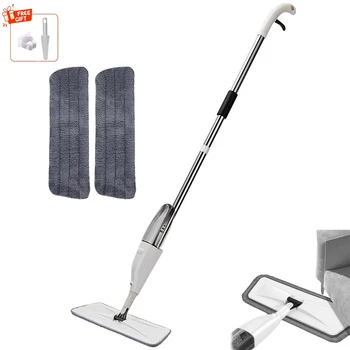 Newest Spray Mop Reusable Rotating Magic Flat Mops with Microfiber Pads Wet and Dry Cleane